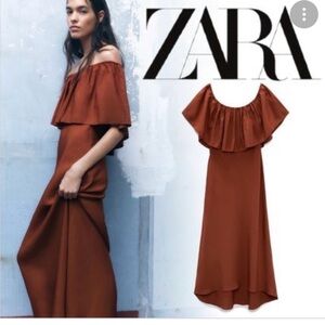 Zara Women's Off-Shoulder Maxi Dress